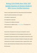 Biology 5236 EXAM &lpar;New 2026 2027 Update&rpar; Questions & Answers -Grade A- 100- Correct &lpar;Verified Solutions&rpar;