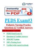 PEDS Exam &num;3 Pediatric Nursing Practice Questions & Verified Answers