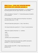 PMH-C Exam &ndash; 2026&sol;2027 UPDATED REVIEW&NewLine;QUESTIONS WITH ANSWERS GRADED A&plus;