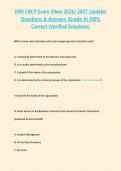 DRII CBCP Exam &lpar;New 2026 2027 Update&rpar; Questions & Answers -Grade A- 100- Correct &lpar;Verified Solutions&rpar;