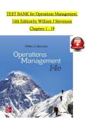 Complete Test Bank for Operations Management &ndash; 11th Edition by William J&period; Stevenson &vert; Strategic Problem Sets&vert; Exam Prep&vert; and Applied Learning for Business Process Optimization and Supply Chain Management&NewLine;
