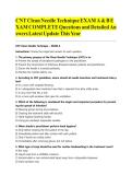 CNT Clean Needle Technique EXAM A & B EXAM COMPLETE Questions and Detailed Answers Latest Update This Year&NewLine;