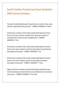 South Carolina Funeral Law Exam Questions With Correct Answers 