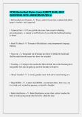NFHS Basketball Rules Exam SCRIPT 2026&sol;2027&NewLine;QUESTIONS WITH ANSWERS RATED A&plus;