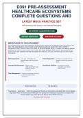 D391 PRE-ASSESSMENT HEALTHCARE ECOSYSTEMS &vert; 160 Q&A with Detailed Rationales &vert; Latest WGU Mock Practice