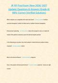 JR 101 Final Exam &lpar;New 2026 2027 Update&rpar; Questions & Answers -Grade A- 100- Correct &lpar;Verified Solutions&rpar;