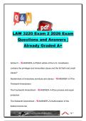 LAW 3220 Exam 2 Study Guide &vert; 57 Practice Questions & Verified Answers &vert; U&period;S&period; Constitution&comma; Commerce Clause&comma; Federalism&comma; Business Regulation & Constitutional Law