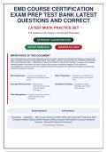 EMD Course Certification Exam Prep Test Bank &vert; 219 Latest Questions with Correct Answers & Detailed Rationales &vert; Guaranteed Pass for Emergency Medical Dispatcher Exam