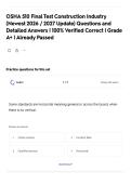 OSHA 510 Final Test Construction Industry &lpar;Newest 2026 &sol; 2027 Update&rpar; Questions and Detailed Answers &vert; 100&percnt; Verified Correct &vert; Grade A&plus; &vert; Already Passed