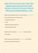 NURS 5338 Final Practice &lpar;New 2026 2027 Update&rpar; Family Clinical Practice II -CP2- Questions&comma; Notecards & Answers -Grade A- 100- Correct &lpar;Verified Solutions&rpar; &ndash; UTA