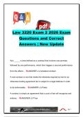 LAW 3220 Exam 2 Study Guide &vert; 20 Practice Questions & Correct Answers &vert; Contract Law&comma; Contract Formation&comma; Breach of Contract&comma; Remedies & Discharge