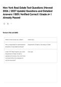 New York Real Estate Test Questions &lpar;Newest 2026 &sol; 2027 Update&rpar; Questions and Detailed Answers &vert; 100&percnt; Verified Correct &vert; Grade A&plus; &vert; Already Passed