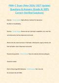 PMH-C Exam &lpar;New 2026 2027 Update&rpar; Questions & Answers -Grade A- 100- Correct &lpar;Verified Solutions&rpar;&period;