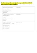 Final Exam Multiple Choice &lpar;Project Management&rpar; ACTUAL UPDATED &NewLine;QUESTIONS AND CORRECT ANSWERS 