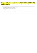 Management Final Exam Multiple Choice ACTUAL UPDATED QUESTIONS AND &NewLine;CORRECT ANSWERS 