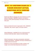 APHY 101 MIDTERM EXAM CH&period; 1&NewLine;6 EXAM 2026&sol;2027 ACTUAL &NewLine;QUESTIONS WITH VERIFIED &NewLine;ANSWERS&period; 