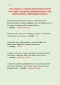 HOSA PHARMACY SCIENCE STUDYGUIDE FOR TEST EXAM &NewLine;WITH CORRECT ACTUAL QUESTIONS AND CORRECTLY WELL &NewLine;DEFINED ANSWERS LATEST ALREADY GRADED A&plus;