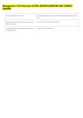 Management 1100 Final Exam ACTUAL UPDATED QUESTIONS AND CORRECT &NewLine;ANSWERS 