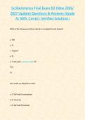 ScribeAmerica Final Exam ED &lpar;New 2026 - 2027 Update&rpar; Questions & Answers -Grade A- 100- Correct &lpar;Verified Solutions&rpar;
