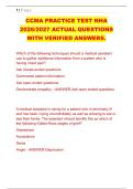 CCMA PRACTICE TEST NHA &NewLine;2026&sol;2027 ACTUAL QUESTIONS &NewLine;WITH VERIFIED ANSWERS&period;