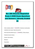 NUR 280 Glucose Regulation Exam 2 Study Guide &vert; 80&plus; Practice Questions & Verified Answers &vert; Diabetes Mellitus&comma; Insulin&comma; Glucose Metabolism&comma; Diabetic Complications & Nursing Management &vert; 2026