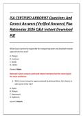 ISA CERTIFIED ARBORIST Questions And &NewLine;Correct Answers &lpar;Verified Answers&rpar; Plus &NewLine;Rationales 2026 Q&A Instant Download &NewLine;Pdf 