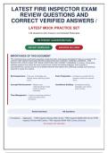 FIRE INSPECTOR EXAM PREP &vert; 149 Practice Questions with Detailed Rationales & Verified Answers &vert; Latest NFPA & IBC Review