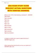 CMA EXAM STUDY GUIDE &NewLine;2026&sol;2027 ACTUAL QUESTIONS &NewLine;WITH VERIFIED ANSWERS&period;