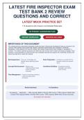 Latest Fire Inspector Exam Test Bank 2 &vert; 113 Practice Questions & Verified Answers with Rationales &lpar;2026 Update&rpar;