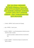 PSYC 304 FINAL&colon; RESEARCH METHODS Athabasca University EXAM WITH ACCURATE QUESTIONS AND ANSWERS &lpar;VERIFIED ANSWERS&rpar; &vert; LATEST &lpar;2026&sol;2027&rpar; UPDATED VERSION &vert; 100&percnt; GUARANTEED PASS &lbrace;JUST RELEASED&rcub;