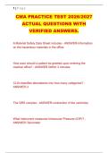 CMA PRACTICE TEST 2026&sol;2027 &NewLine;ACTUAL QUESTIONS WITH &NewLine;VERIFIED ANSWERS&period;