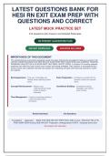 HESI RN Exit Exam Prep &vert; Latest 210-Question Test Bank with Correct Answers & Detailed Rationales