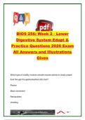 BIOS 256 Week 2 Lower Digestive System &vert; 70&plus; Edapt Practice Questions with Verified Answers &vert; Small Intestine&comma; Large Intestine&comma; Digestion&comma; GI Hormones & Absorption &vert; Chamberlain University