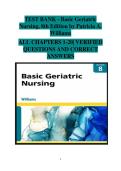 Basic Geriatric Nursing&comma; 8th Edition &colon; Test Bank &vert; Patricia A&period; Williams &vert; Chapters 1&ndash;20 Exam Practice Questions &semi; Verified Correct Answers & Study Guide