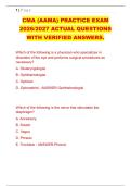 CMA &lpar;AAMA&rpar; PRACTICE EXAM &NewLine;2026&sol;2027 ACTUAL QUESTIONS &NewLine;WITH VERIFIED ANSWERS&period;