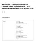 NIHSS Group C - Version V5 Patients 1-6 Complete Answer key &lpar;Newest 2026 &sol; 2027 Update&rpar; Detailed Answers &vert; 100&percnt; Verified Correct