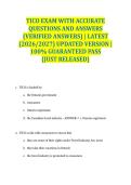 TICO EXAM WITH ACCURATE QUESTIONS AND ANSWERS &lpar;VERIFIED ANSWERS&rpar; &vert; LATEST &lpar;2026&sol;2027&rpar; UPDATED VERSION &vert; 100&percnt; GUARANTEED PASS &lbrace;JUST RELEASED&rcub;