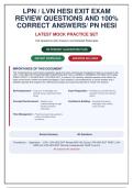 LPN&sol;LVN HESI Exit Exam &vert; 164 Mock Practice Questions with Rationales &vert; Latest & Verified