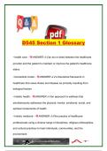 D545 Section 1 Glossary &vert; D545 &vert; 70&plus; Essential Healthcare Administration Terms & Definitions &vert; Healthcare Systems&comma; Health Informatics&comma; Managed Care & Healthcare Reform &vert; Western Governors University &lpar;WGU&rpar;