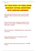 IVY TECH APHY 101 FINAL EXAM &NewLine;2026&sol;2027 ACTUAL QUESTIONS &NewLine;WITH VERIFIED ANSWERS&period; 