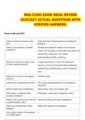 NHA CCMA EXAM MEGA REVIEW &NewLine;2026&sol;2027 ACTUAL QUESTIONS WITH &NewLine;VERIFIED ANSWERS&period;