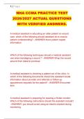 NHA CCMA PRACTICE TEST &NewLine;2026&sol;2027 ACTUAL QUESTIONS &NewLine;WITH VERIFIED ANSWERS&period;