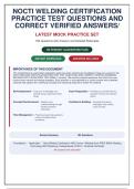 NOCTI Welding Certification Practice Test &vert; 184 Questions with Verified Answers and Rationales