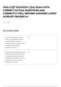 WGU C237 TAXATION I &lpar;OA&rpar; EXAM WITH CORRECT ACTUAL QUESTIONS AND CORRECTLY WELL DEFINED ANSWERS LATEST ALREADY GRADED A&plus;