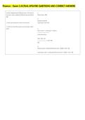 Finance - Exam 3 ACTUAL UPDATED QUESTIONS AND CORRECT ANSWERS