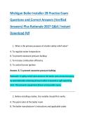 Michigan Boiler Installer 2B Practice Exam &NewLine;Questions and Correct Answers &lpar;Verified &NewLine;Answers&rpar; Plus Rationale 2027 Q&A&vert; Instant &NewLine;Download Pdf 