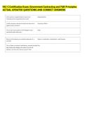 FAC-C Certification Exam&colon; Government Contracting and FAR Principles &NewLine;ACTUAL UPDATED QUESTIONS AND CORRECT ANSWERS 