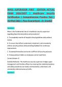 IAHSS SUPERVISOR FIRST  EDITION ACTUAL &NewLine;EXAM 2026&sol;2027 &vert; Healthcare Security &NewLine;Certification &vert; Comprehensive Practice Test &vert; &NewLine;Verified Q&A &vert; Pass Guaranteed - A&plus; Graded 