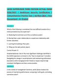 IAHSS SUPERVISOR THIRD EDITION ACTUAL EXAM &NewLine;2026&sol;2027 &vert; Healthcare Security Certification &vert; &NewLine;Comprehensive Practice Test &vert; Verified Q&A &vert; Pass &NewLine;Guaranteed - A&plus; Graded 