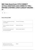 IBEC State Board Exam WITH CORRECT ACTUAL QUESTIONS AND CORRECTLY WELL DEFINED ANSWERS LATEST ALREADY GRADED A&plus;